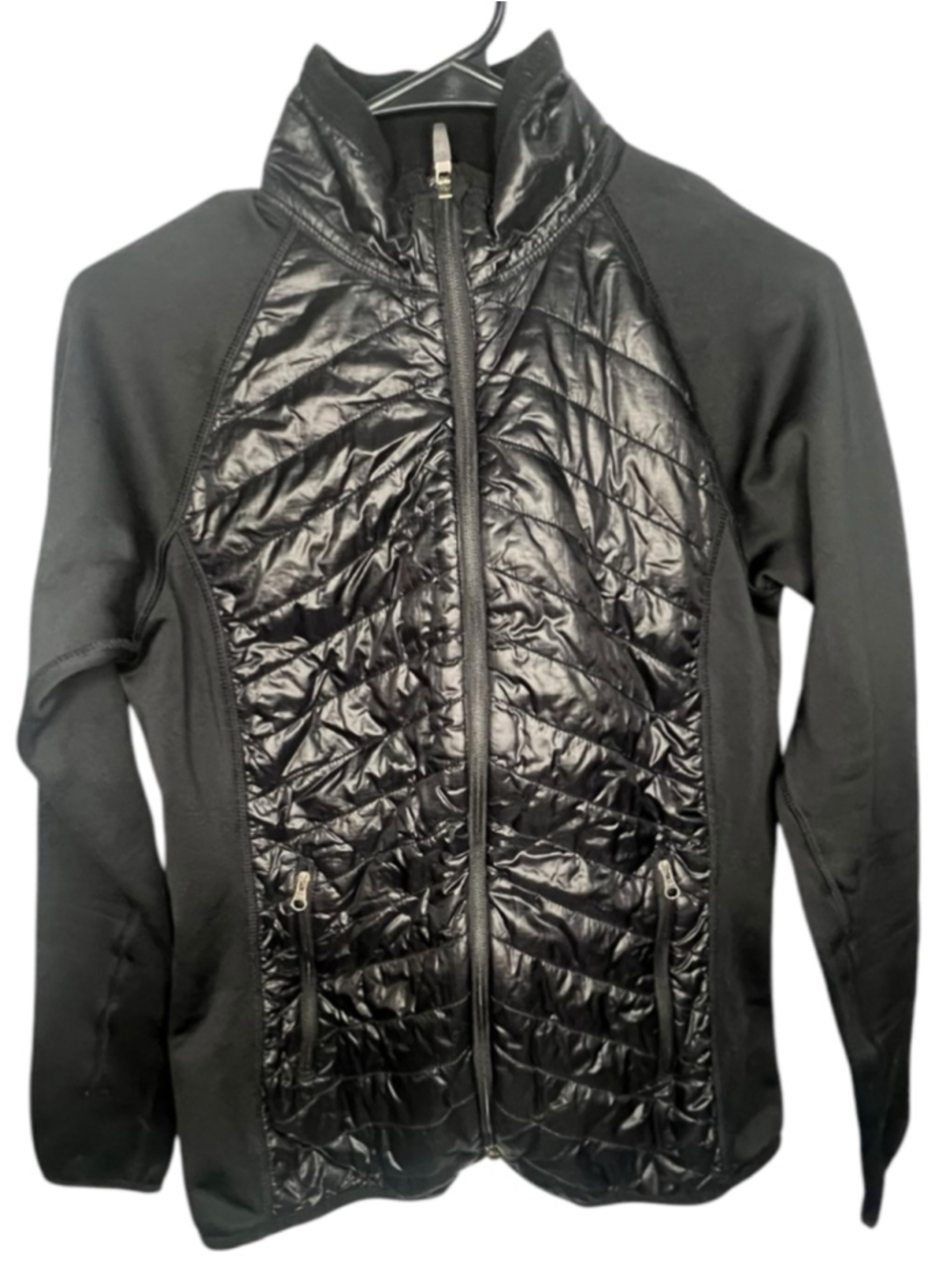 Marmot Black Hybrid Zip Up Lightweight Quilted Stretchy Puffer Jacket